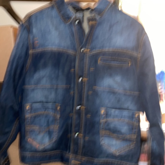 Rocawear Distressed Denim Jacket, Size M/L - Picture 1 of 10